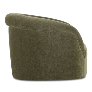 Thora Lounge Chair in Dark Green Velvet