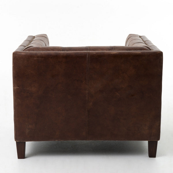 Miles Club Chair - Distressed Brown Leather