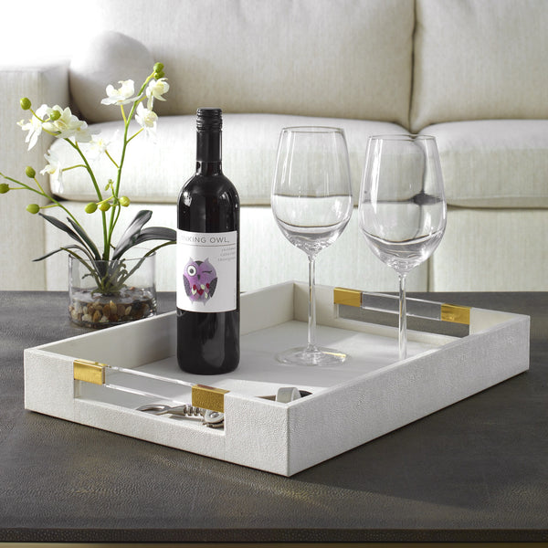Wessex White Shagreen Tray