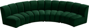 Lynda 4pc. Modular Sectional In Green Velvet