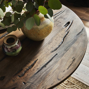 Rivi Large End Table In Antique Belgium Bleach