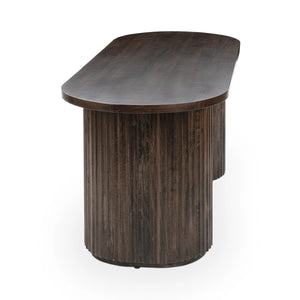 Redford Solid Wood Desk with Storage - Kona Brown