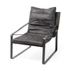 Hornet II Black Leather Body Metal Frame Accent Chair