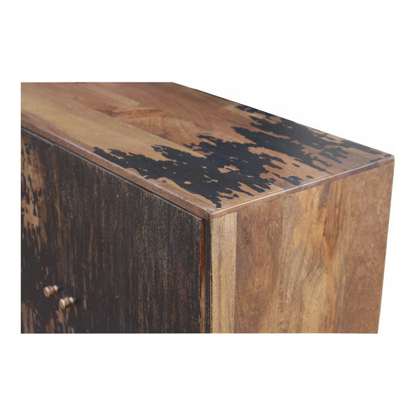 Moe's Artists Large Black Sideboard, Rustic Finish