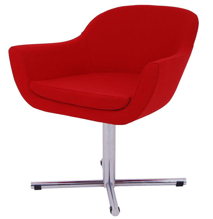 chelsea swivel lounge in red wool
