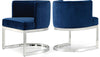 Donna Dining Chair In Navy Velvet and Chrome