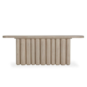 Tiber Solid Wood Console Table in Cream Washed