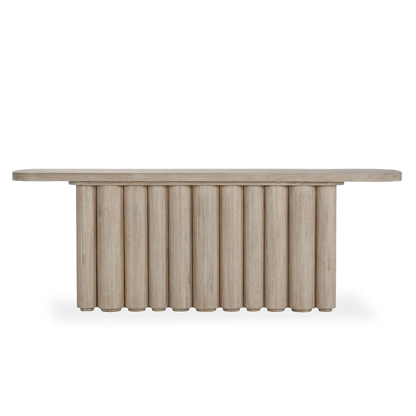 Tiber Solid Wood Console Table in Cream Washed