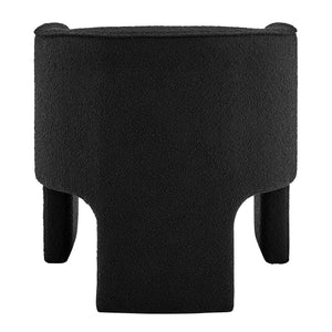 Matteo Fabric Accent Arm Chair In Boucle Black