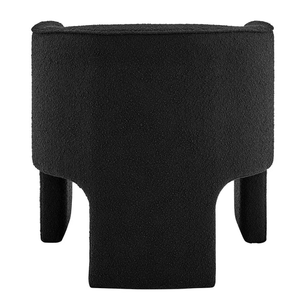 Matteo Fabric Accent Arm Chair In Boucle Black