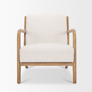 Cashel Accent Chair W/ Medium Brown Wood and Beige Fabric