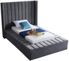 Joanne Twin Bed In Grey Velvet