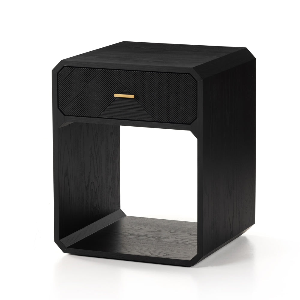 Caspian Nightstand in Black Ash Veneer