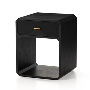 Caspian Nightstand in Black Ash Veneer