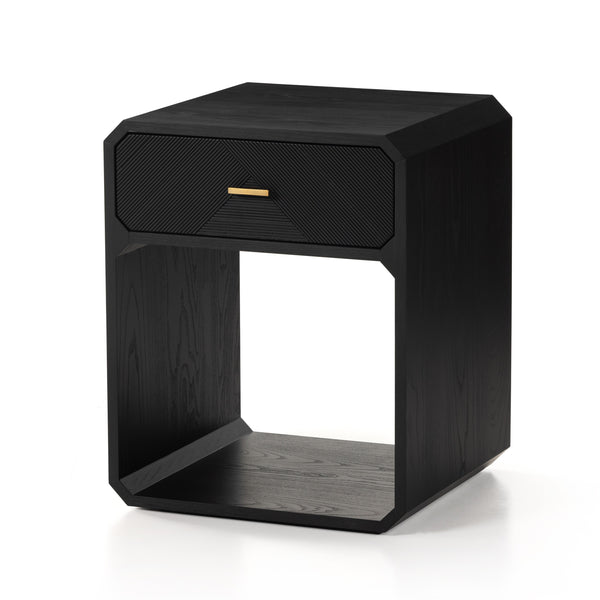 Caspian Nightstand in Black Ash Veneer