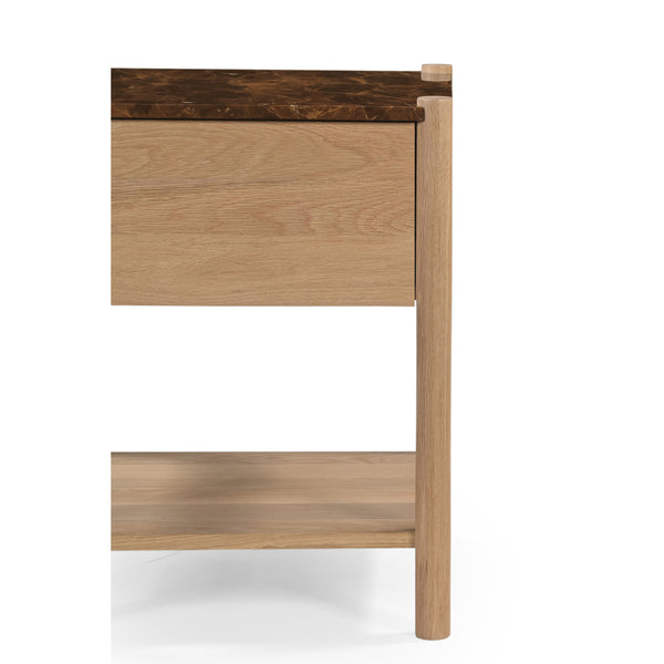 Elio Nightstand with Dark Emperador Marble Top