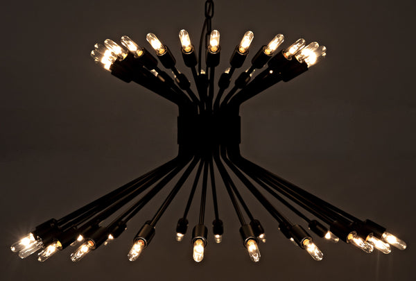 Mancini Chandelier, Black Steel