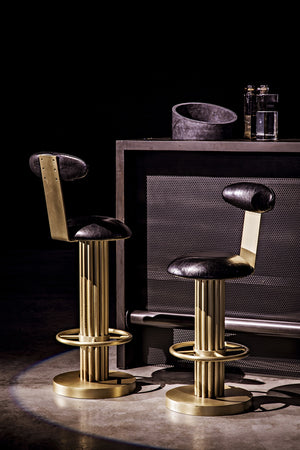 Sedes Counter Stool, Steel with Brass Finish