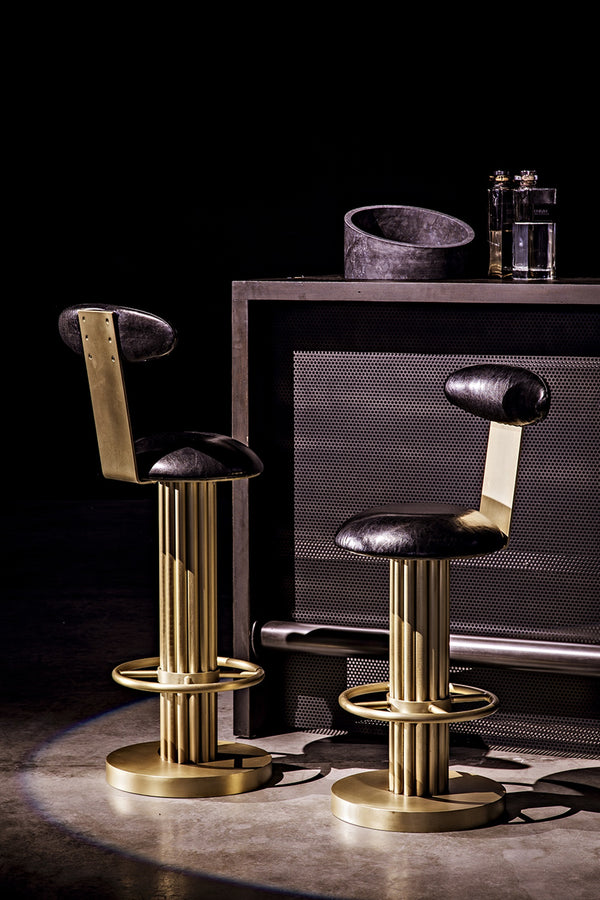 Sedes Counter Stool, Steel with Brass Finish
