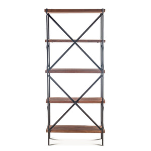 Organic Forge 78-Inch Tall Live Edge Bookshelf