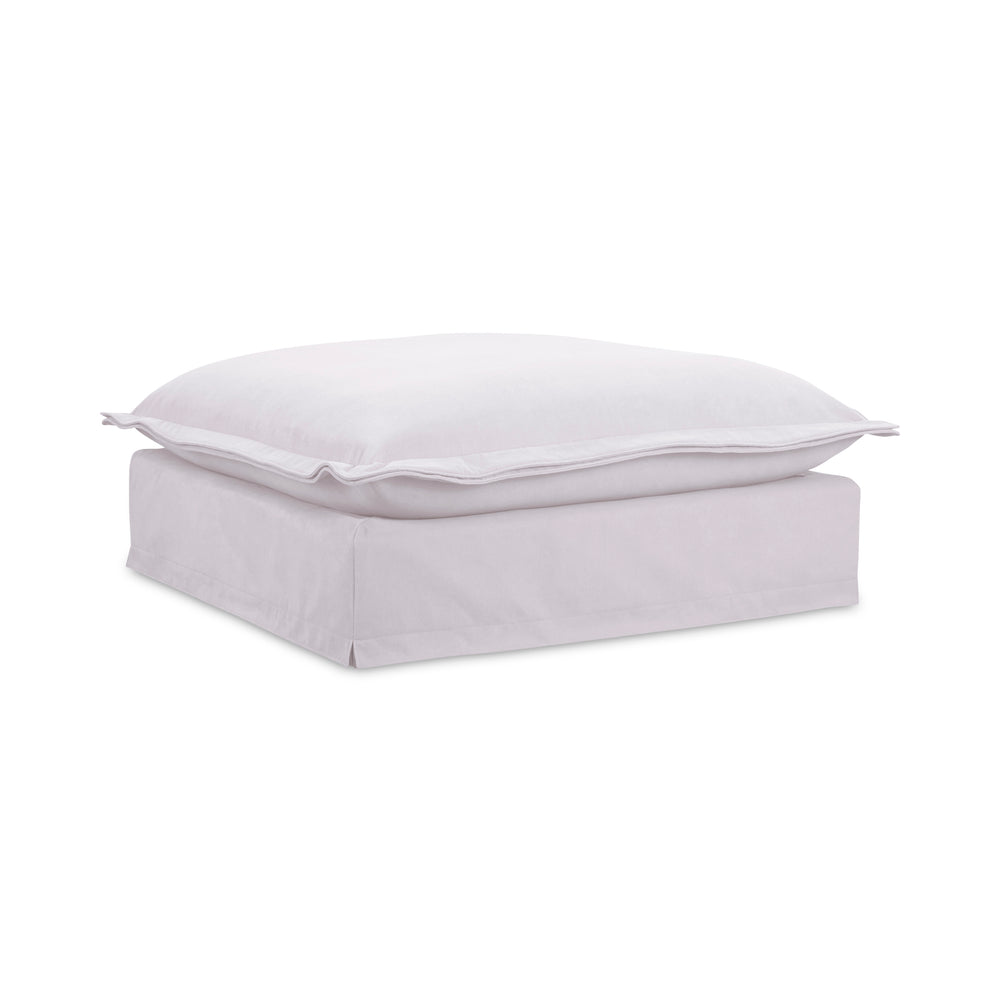 Moe's Olivia Ottoman in LiveSmart White Fabric
