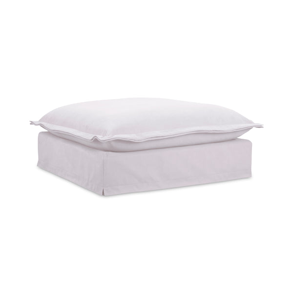 Moe's Olivia Ottoman in LiveSmart White Fabric