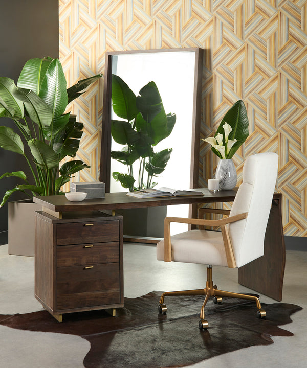 COLLIN OFFICE CHAIR - NATURAL - HEATHER IVORY TWEED