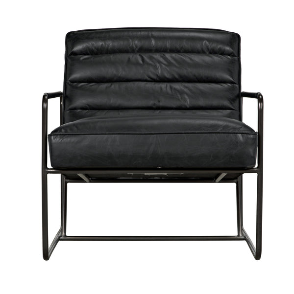 Demeter Chair, Metal and Leather
