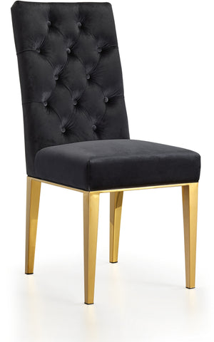 Orville Dining Chair In Black Velvet