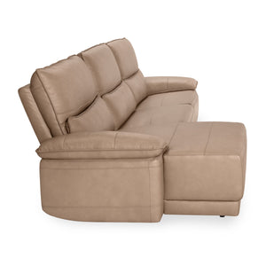 Branford Leather Power Recliner Sectional with LAF Chaise
