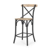 Etienne Light Brown Wood w/ Iron Metal Counter Stool