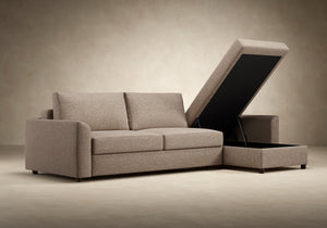 NEAH SOFA BED, CURVED W/LOUNGER, 71"X77"