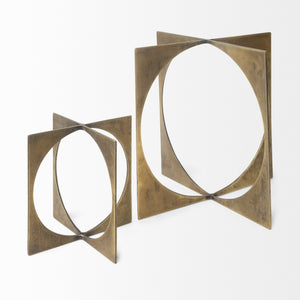 Lima II (Large) 10L x 10W Gold Geometric Decorative Object