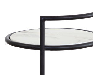 PARGA END TABLE - BLACK - MARBLE LOOK