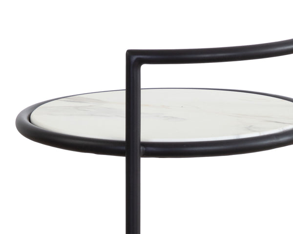 PARGA END TABLE - BLACK - MARBLE LOOK