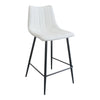 Moe's Alibi Counter Stool Set, Ivory Vegan Leather