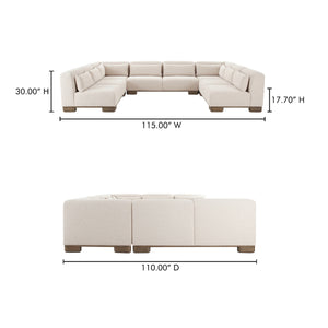 June U-Shaped Modular Sectional in Oatmeal