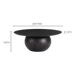 Bradbury Black Coffee Table - Solid Acacia Wood