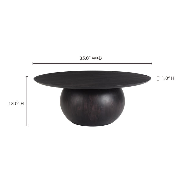 Bradbury Black Coffee Table - Solid Acacia Wood