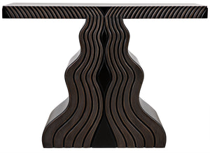 Ray Mahogany and Veneer Console in Pale with Light Brown Highlights