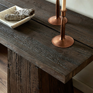 Atlas Console Table in Smoked Alder'