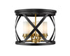 Malcalester 4 Light Flush Mount in Matte Black + Olde Brass Finish