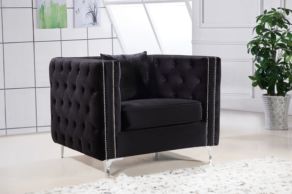 Stuart Chair In Black Velvet