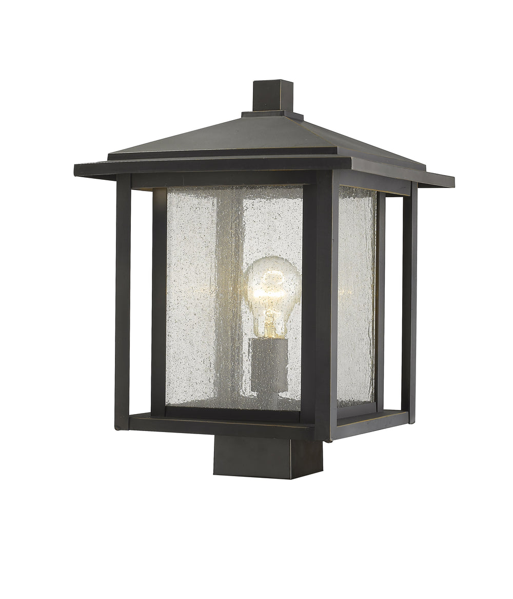 Aspen 1 Light Outdoor Post Mount Fixture in Oil Rubbed Bronze Finish