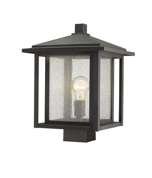 Aspen 1 Light Outdoor Post Mount Fixture in Oil Rubbed Bronze Finish