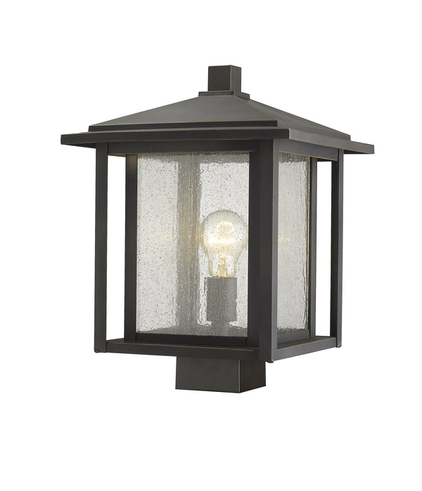 Aspen 1 Light Outdoor Post Mount Fixture in Oil Rubbed Bronze Finish
