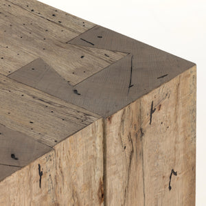Abaso Console Table In Rustic Wormwood Oak