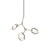 Desousa II (33.9"L x 8.8"W x 28"H) Champagne Metal Multi-Arm Three Light Chandelier