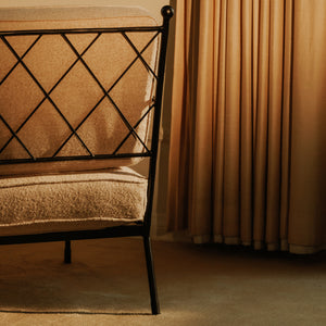 Vecchia Accent Chair Beige with Iron Frame