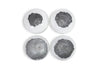Broken Egg Wall Art, White and Silver Leaf, Set of 4